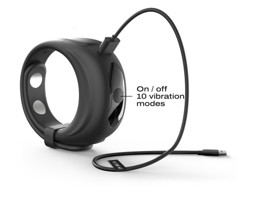 Черное эрекционное виброкольцо Fit Vibe Ring