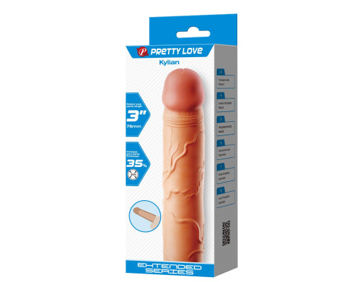 Телесная насадка на пенис Kylian - 20,5 см.