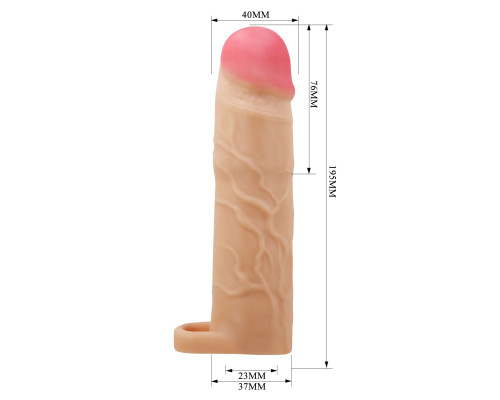 Телесная насадка на пенис Gerd - 19,5 см.