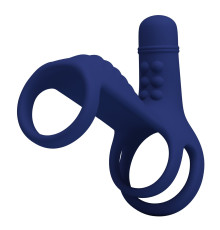 Синяя вибронасадка на пенис Vibrating Penis Sling