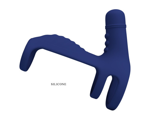 Синяя вибронасадка на пенис Vibrating Penis Sling