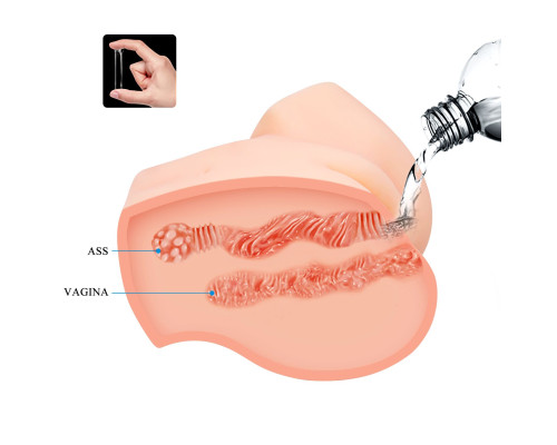 Телесный мастурбатор-полуторс с вибрацией Samantha
