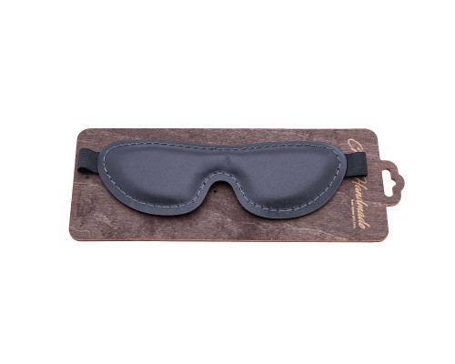 Черная мягкая закрытая маска из натуральной кожи