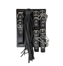 БДСМ-набор с плёткой в черном цвете