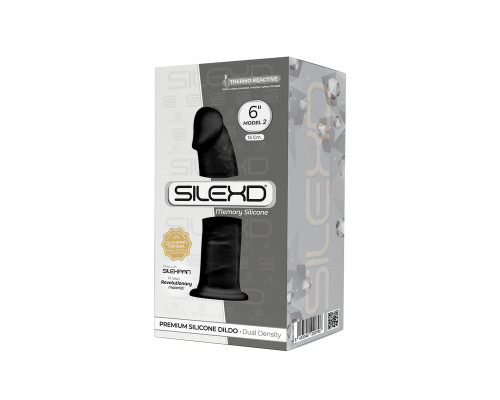 Черный фаллоимитатор SILEXD Model 2 - 15,4 см.