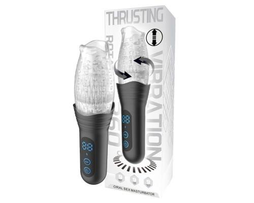 Автоматический мастурбатор Oral Sex Masturbator с функциями ротации, вибрации и фрикций