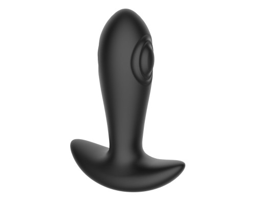 Черный массажер простаты с вибрацией, эффектом маятника и пультом ДУ