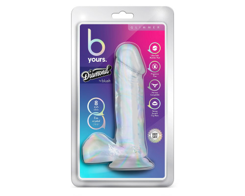 Прозрачный фаллоимитатор Glimmer - 20,3 см.