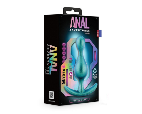 Бирюзовая анальная пробка The Photon Plug - 11,4 см.