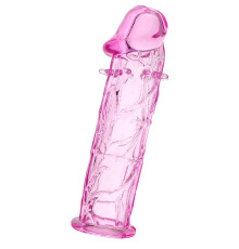 Розовая насадка фаллической формы - 12,5 см.