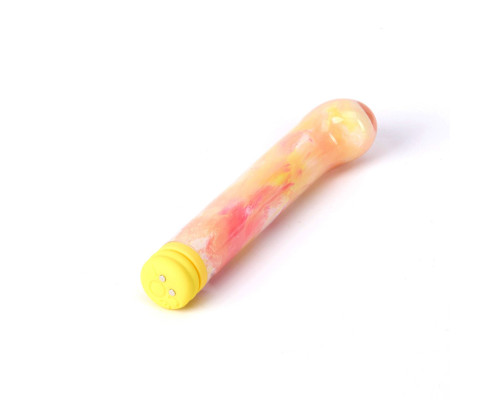 Желтый компактный вибратор из стекла Magic Cane - 12 см.