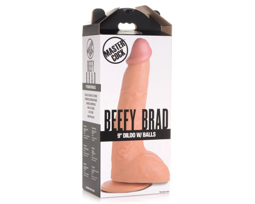 Телесный фаллоимитатор Beefy Brad 9’’ Dildo with Balls - 22,4 см.