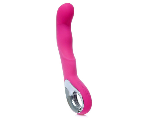 Розовый вибратор для массажа точки G - 20 см.