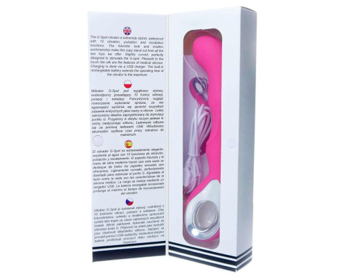 Розовый вибратор для массажа точки G - 20 см.