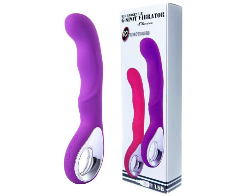 Фиолетовый вибратор для массажа точки G - 20 см.