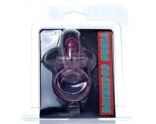 Розовое эрекционное виброкольцо с клиторальным зайчиком