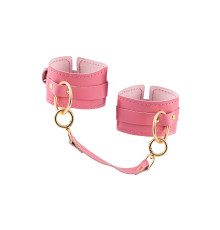 Розовые однослойные кожаные оковы
