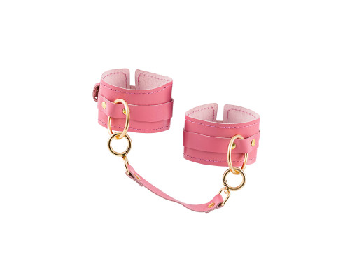Розовые однослойные кожаные оковы