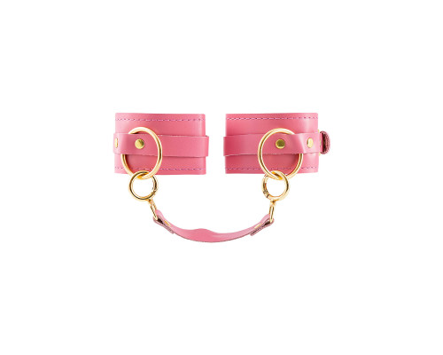 Розовые однослойные кожаные оковы