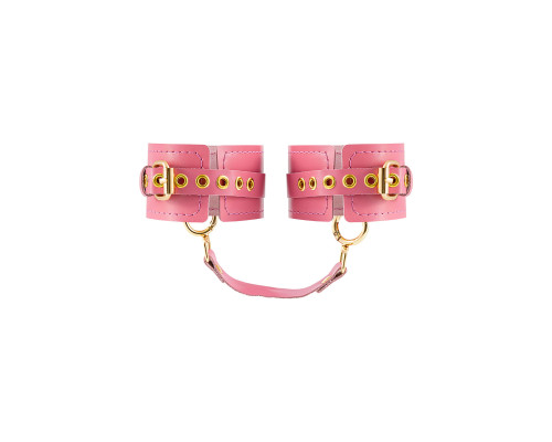 Розовые однослойные кожаные оковы