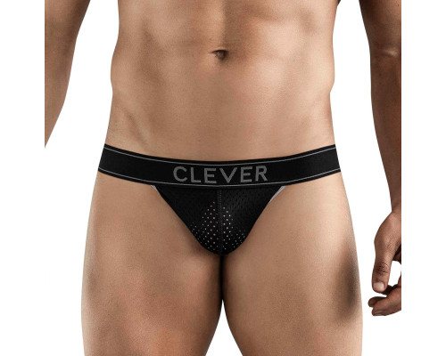 Черные перфорированные трусы-джоки Clever Ambar Jockstrap