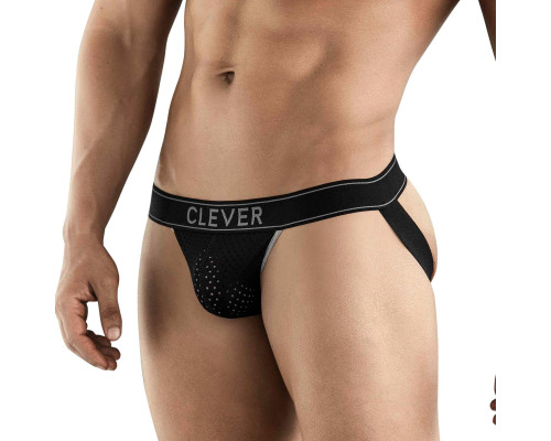 Черные перфорированные трусы-джоки Clever Ambar Jockstrap
