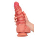 Телесный фаллоимитатор с имитацией шибари - 25 см.