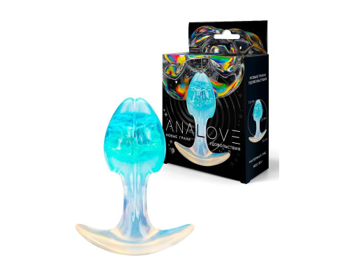 Голубоватая анальная пробка - 8,2 см.