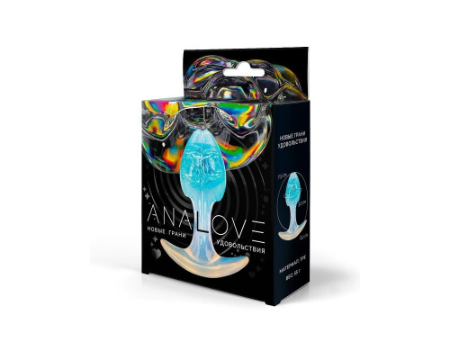 Голубоватая анальная пробка - 8,2 см.