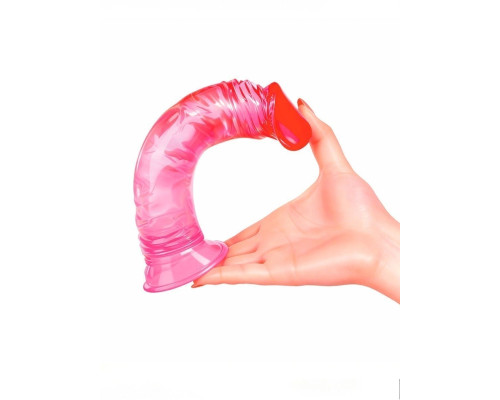 Яркий розово-красный фаллоимитатор с присоской