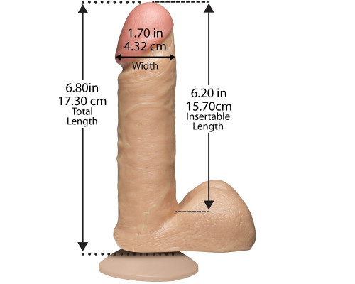 Фаллоимитатор на присоске The Realistic Cock 6” with Removable Vac-U-Lock Suction Cup - 17,3 см.