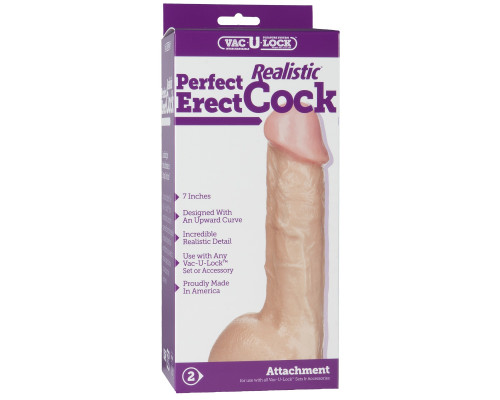 Реалистичная насадка 7  Realistic Perfect Erect Cock - 18,5 см.