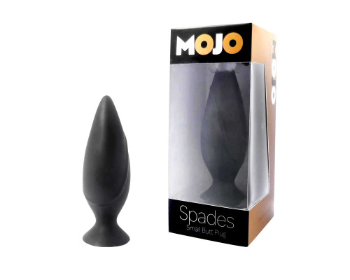 Черная большая анальная пробка Mojo Spades Large Butt Plug - 12 см.