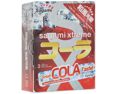 Ароматизированные презервативы Sagami Xtreme Cola  - 3 шт.