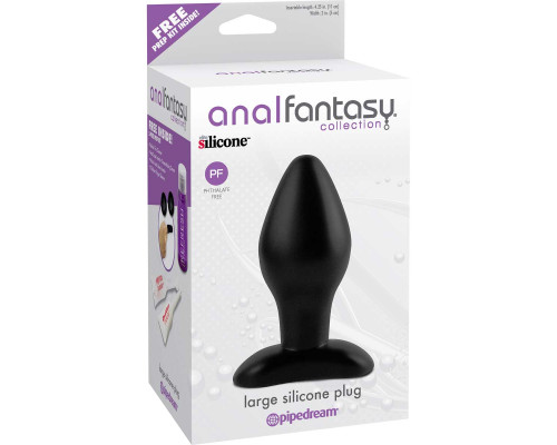 Черная анальная пробка среднего размера Large Silicone Plug - 13 см.