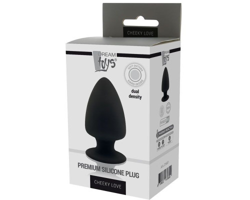 Черная анальная пробка PREMIUM SILICONE PLUG S - 9 см.