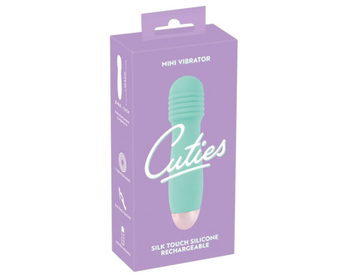 Мятный мини-вибратор Cuties Mini - 12,5 см.