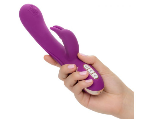 Фиолетовый вибратор-кролик Signature Silicone Thumping Rabbit с пульсирующим воздействием - 22,75 см.