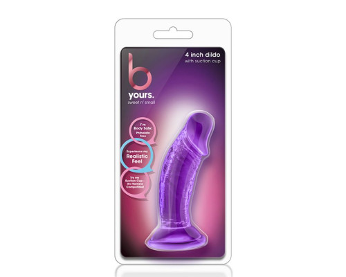 Фиолетовый фаллоимитатор на присоске SWEET N SMALL 4INCH DILDO - 11,4 см.