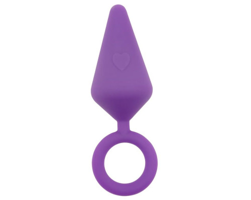Фиолетовая анальная пробка с кольцом Candy Plug S - 7,1 см.