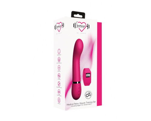 Розовый вибромассажер Kegel G - 20 см.