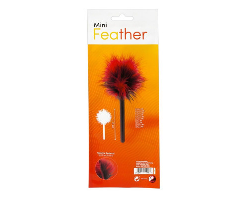 Красно-черная пуховка Mini Feather - 21 см.