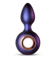 Фиолетовая анальная вибропробка Deep Space с кольцом-держателем - 12,7 см.