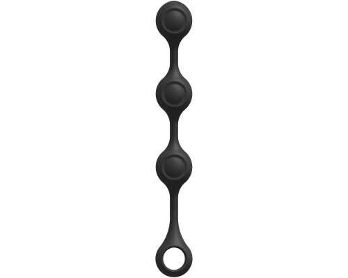 Черные утяжеленные анальные шарики Anal Essentials Weighted Silicone Anal Balls - 34,3 см.