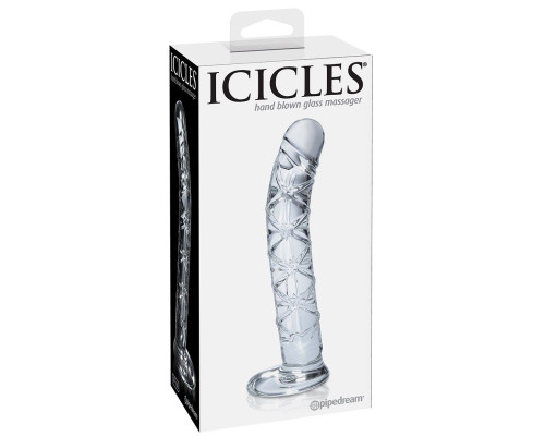 Прозрачный стеклянный стимулятор Icicles № 60 - 15 см.