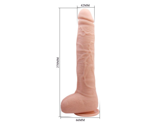 Телесный фаллоимитатор-гигант на присоске Dick - 27 см.
