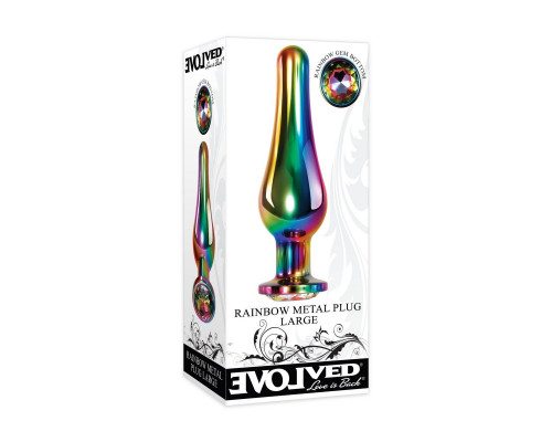 Радужная металлическая пробка Rainbow Metal Plug Large - 12,9 см.