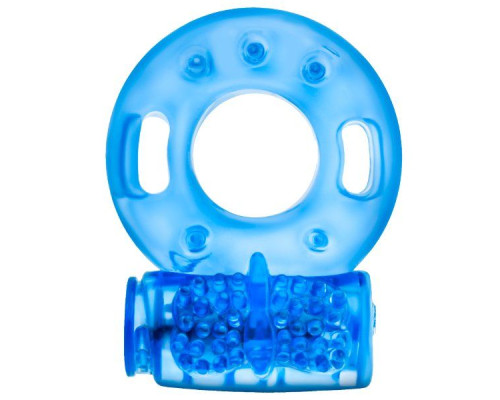 Голубое эрекционное виброкольцо Reusable Cock Ring