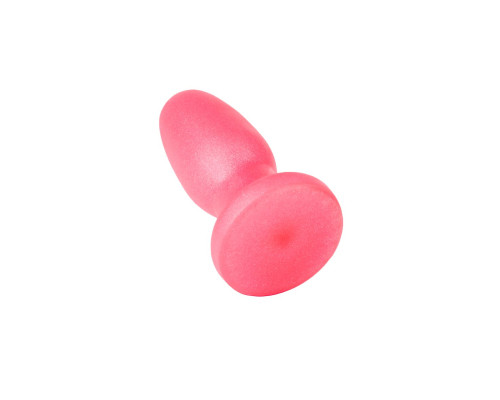 Овальная анальная пробочка розового цвета - 11,5 см.