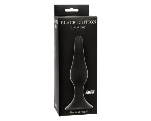 Чёрная анальная пробка Slim Anal Plug XL - 15,5 см.